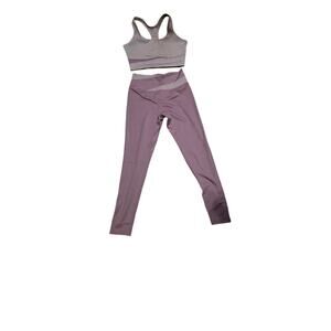 Lavender Lilac 7/8 Length Leggings Stretch Athletic Size Large